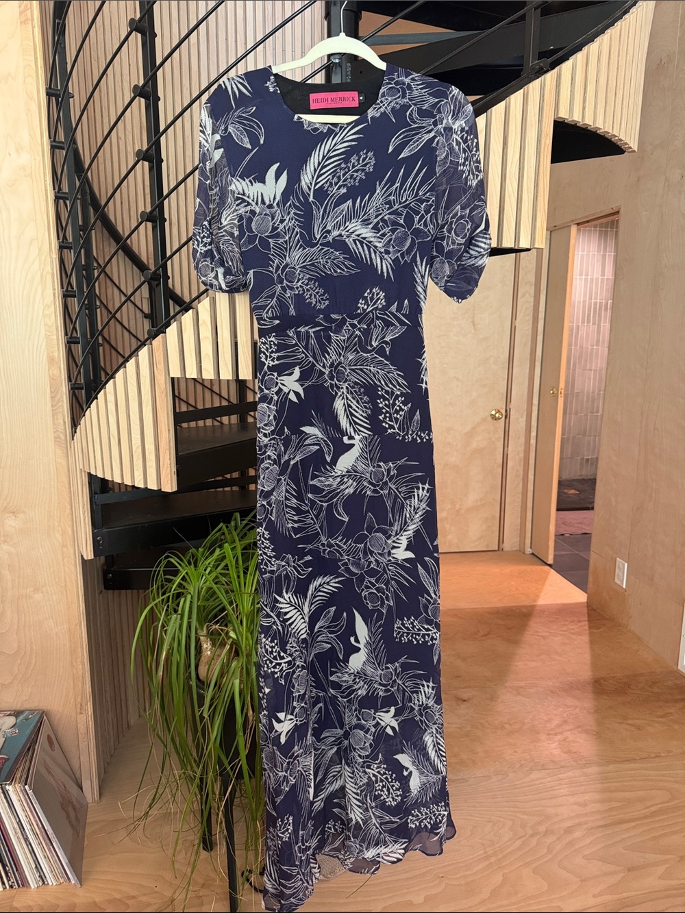 Heidi Merrick Navy Floral Print Maxi Dress